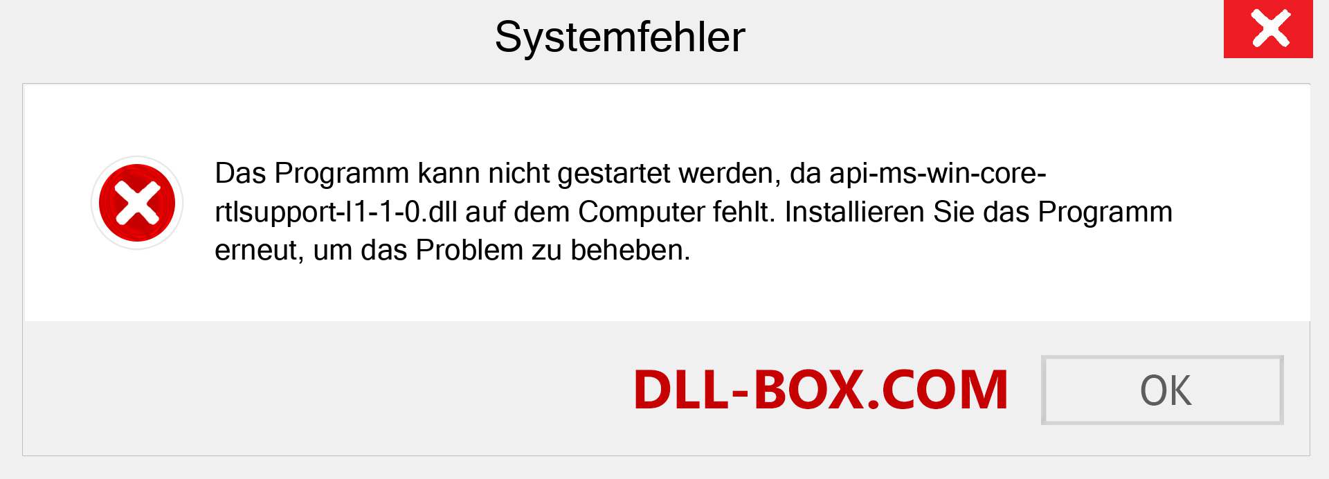 api-ms-win-core-rtlsupport-l1-1-0.dll-Datei fehlt?. Download für Windows 7, 8, 10 - Fix api-ms-win-core-rtlsupport-l1-1-0 dll Missing Error unter Windows, Fotos, Bildern