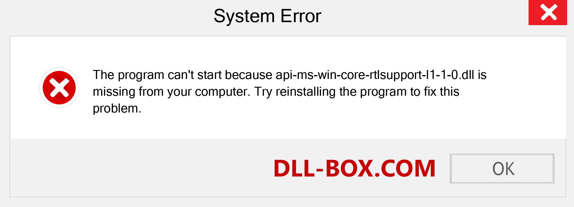  api-ms-win-core-rtlsupport-l1-1-0.dll file is missing?. Download for Windows 7, 8, 10 - Fix  api-ms-win-core-rtlsupport-l1-1-0 dll Missing Error on Windows, photos, images